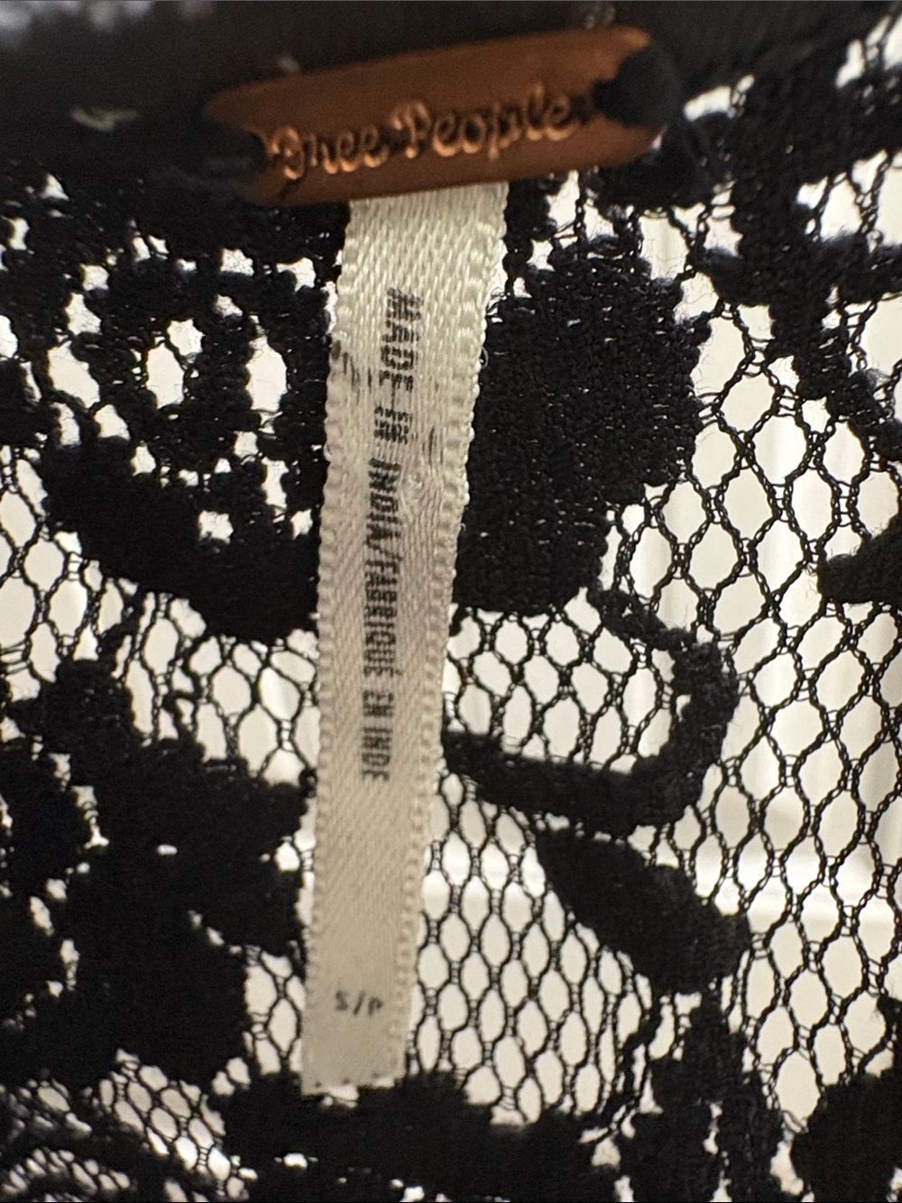 OFFERS OPEN! Small Free People Black Floral Lace Mini Dress coverup boho lace - Picture 2 of 7